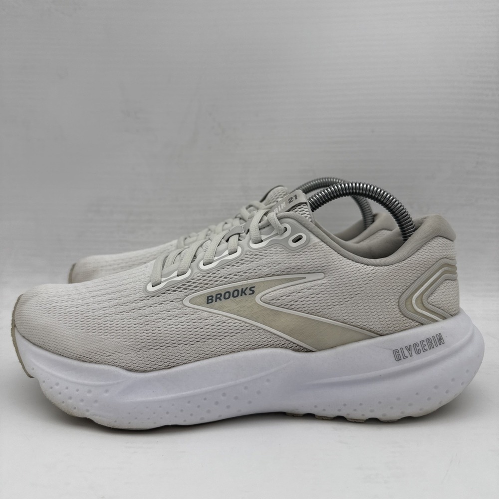 Brooks Glycerin 21 Womens SZ 9.5 Shoes White Running Walking Sneaker 1204081B151
